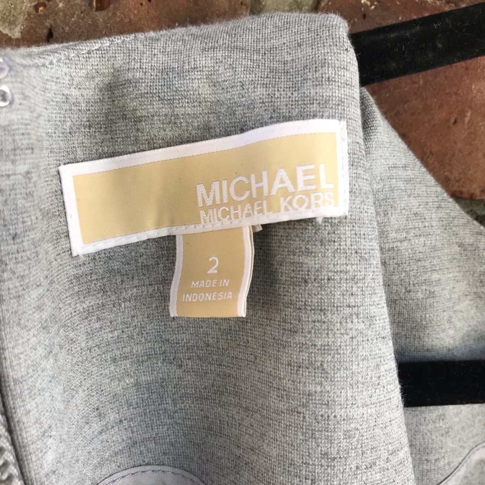 Michael Kors Grey Ponte Fit & Flare Dress - Picture 4 of 5